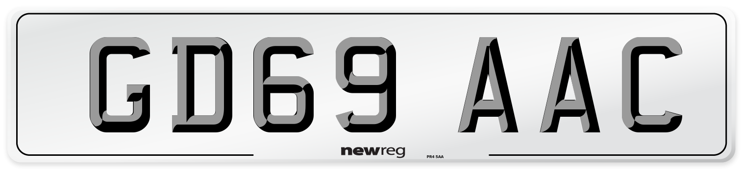 GD69 AAC Number Plate from New Reg